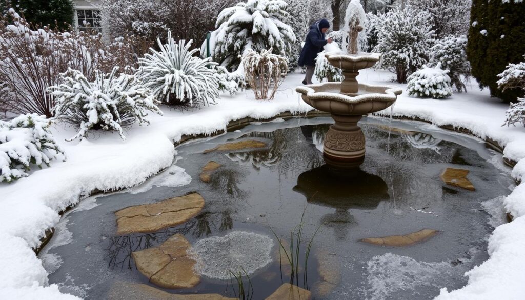 blankets covering plants in a heavy frost
