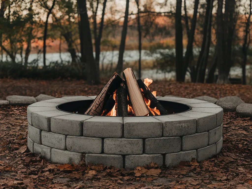 concrete block fire pit
