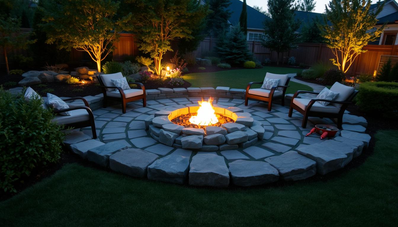 stone firepit DIY
