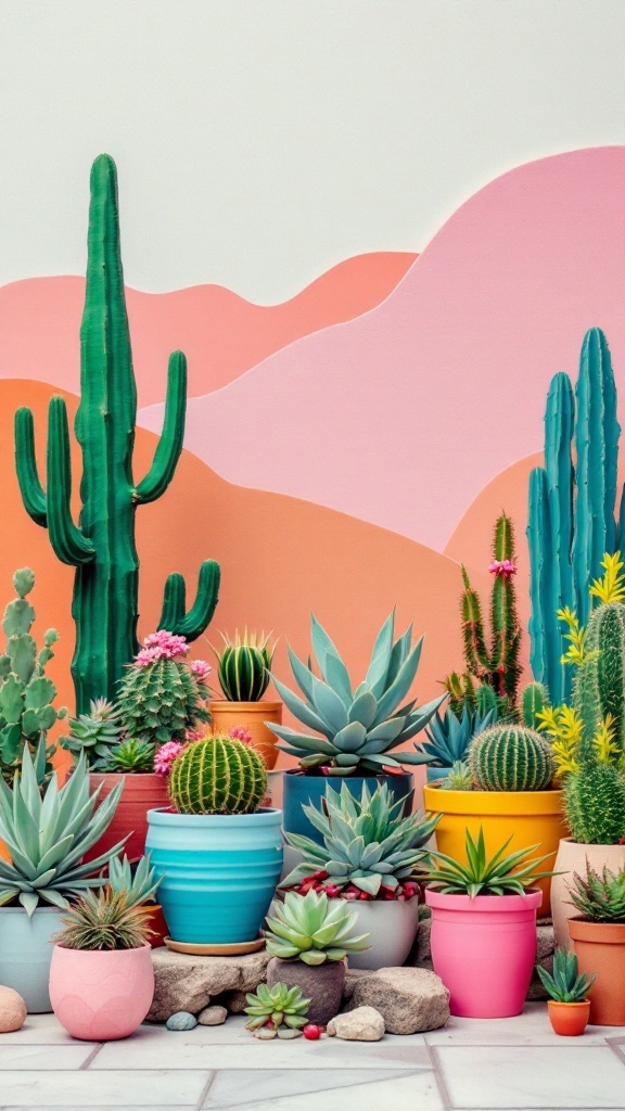 desert landscaping display succulents